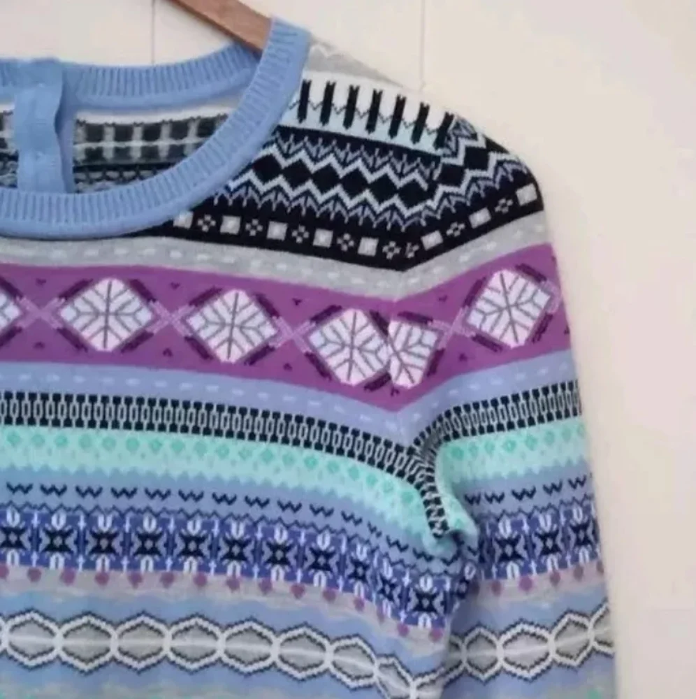 New TALBOTS Petites Womens Size P Lambswool Blend Fair Isle Sweater - Picture 4 of 7